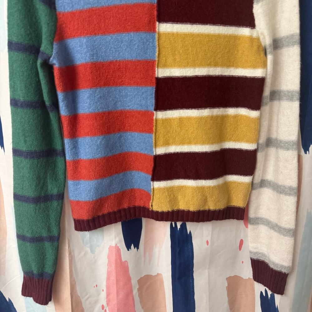 American Eagle Patchwork Crew Neck Sweater Size X… - image 6